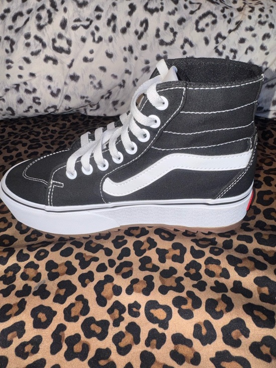 Vans Black and White High-Top Skate Sneakers - Picture 4 of 7
